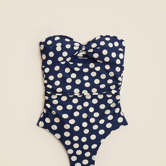 NWT J.Crew Gemma ruched bandeau cutout one-piece - Picture 4 of 5